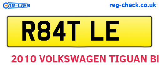 R84TLE are the vehicle registration plates.