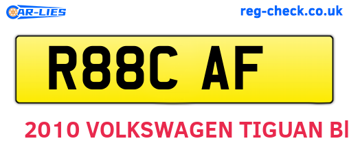 R88CAF are the vehicle registration plates.