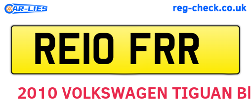 RE10FRR are the vehicle registration plates.