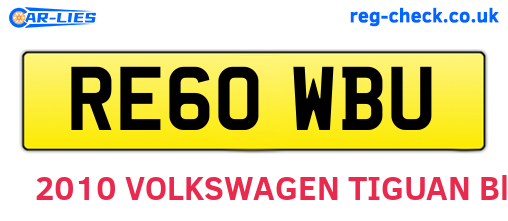 RE60WBU are the vehicle registration plates.