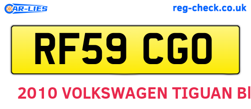 RF59CGO are the vehicle registration plates.