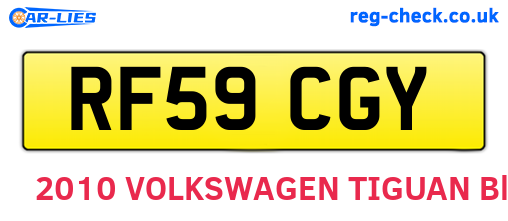 RF59CGY are the vehicle registration plates.