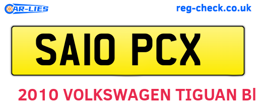 SA10PCX are the vehicle registration plates.