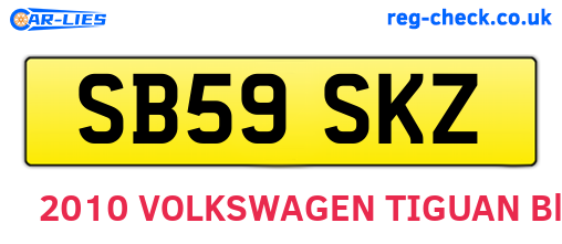 SB59SKZ are the vehicle registration plates.