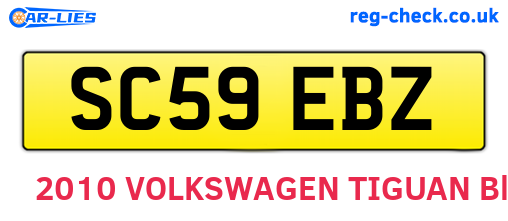 SC59EBZ are the vehicle registration plates.