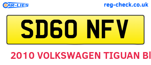 SD60NFV are the vehicle registration plates.