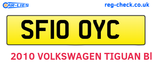 SF10OYC are the vehicle registration plates.