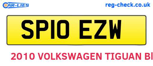 SP10EZW are the vehicle registration plates.