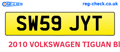 SW59JYT are the vehicle registration plates.