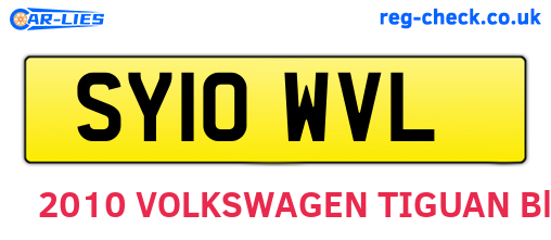 SY10WVL are the vehicle registration plates.