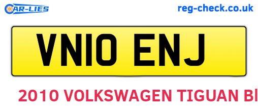 VN10ENJ are the vehicle registration plates.