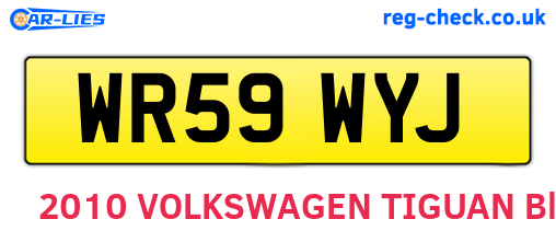 WR59WYJ are the vehicle registration plates.