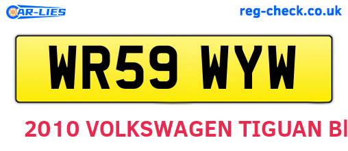 WR59WYW are the vehicle registration plates.