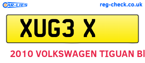 XUG3X are the vehicle registration plates.
