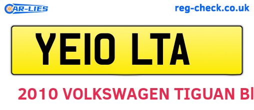 YE10LTA are the vehicle registration plates.