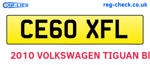 CE60XFL are the vehicle registration plates.