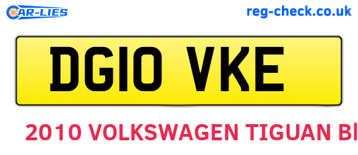 DG10VKE are the vehicle registration plates.