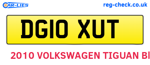 DG10XUT are the vehicle registration plates.