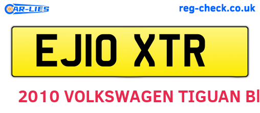 EJ10XTR are the vehicle registration plates.