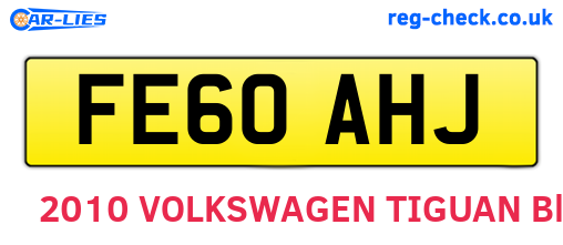 FE60AHJ are the vehicle registration plates.