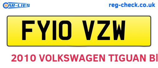 FY10VZW are the vehicle registration plates.