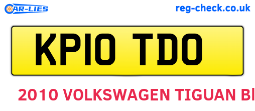 KP10TDO are the vehicle registration plates.