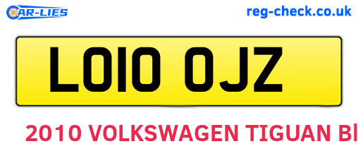LO10OJZ are the vehicle registration plates.