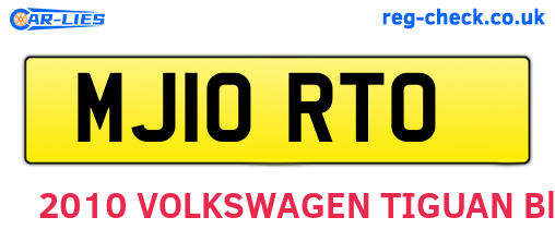 MJ10RTO are the vehicle registration plates.