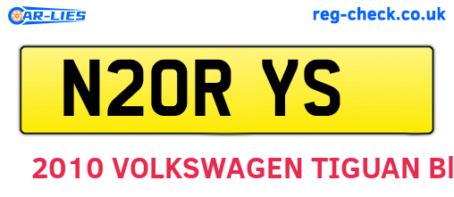 N20RYS are the vehicle registration plates.