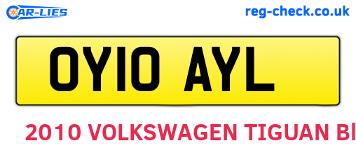 OY10AYL are the vehicle registration plates.