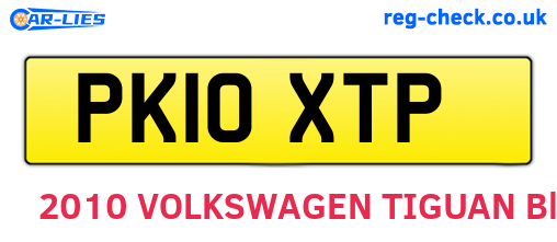 PK10XTP are the vehicle registration plates.