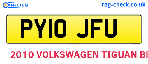 PY10JFU are the vehicle registration plates.