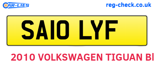 SA10LYF are the vehicle registration plates.