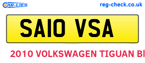 SA10VSA are the vehicle registration plates.
