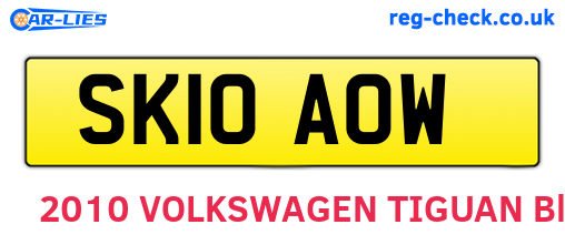 SK10AOW are the vehicle registration plates.