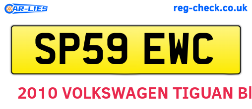 SP59EWC are the vehicle registration plates.