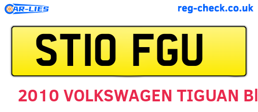 ST10FGU are the vehicle registration plates.