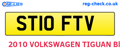 ST10FTV are the vehicle registration plates.