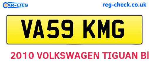 VA59KMG are the vehicle registration plates.