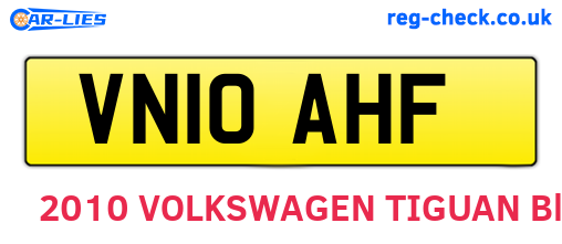 VN10AHF are the vehicle registration plates.