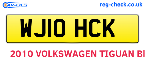 WJ10HCK are the vehicle registration plates.