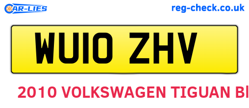 WU10ZHV are the vehicle registration plates.