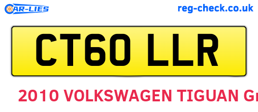 CT60LLR are the vehicle registration plates.