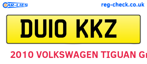 DU10KKZ are the vehicle registration plates.