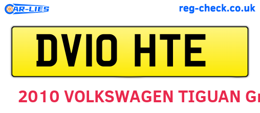 DV10HTE are the vehicle registration plates.