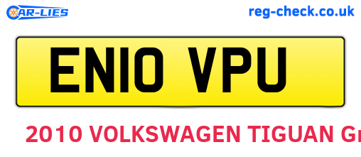 EN10VPU are the vehicle registration plates.