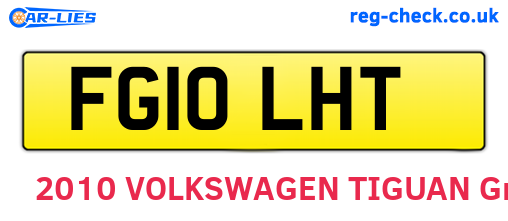 FG10LHT are the vehicle registration plates.