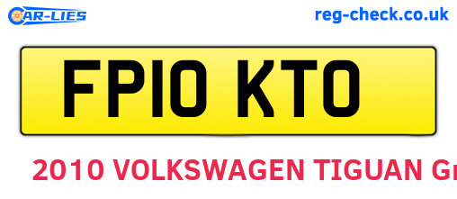 FP10KTO are the vehicle registration plates.