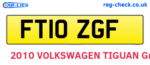 FT10ZGF are the vehicle registration plates.