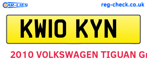 KW10KYN are the vehicle registration plates.